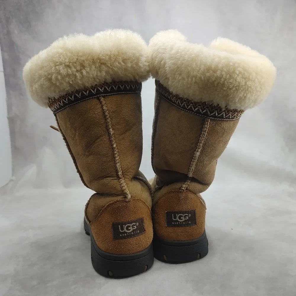 UGG Australia Ultimate Cuff Women's Boots Tasman Braided Detail Tan‎ Chestnut 7